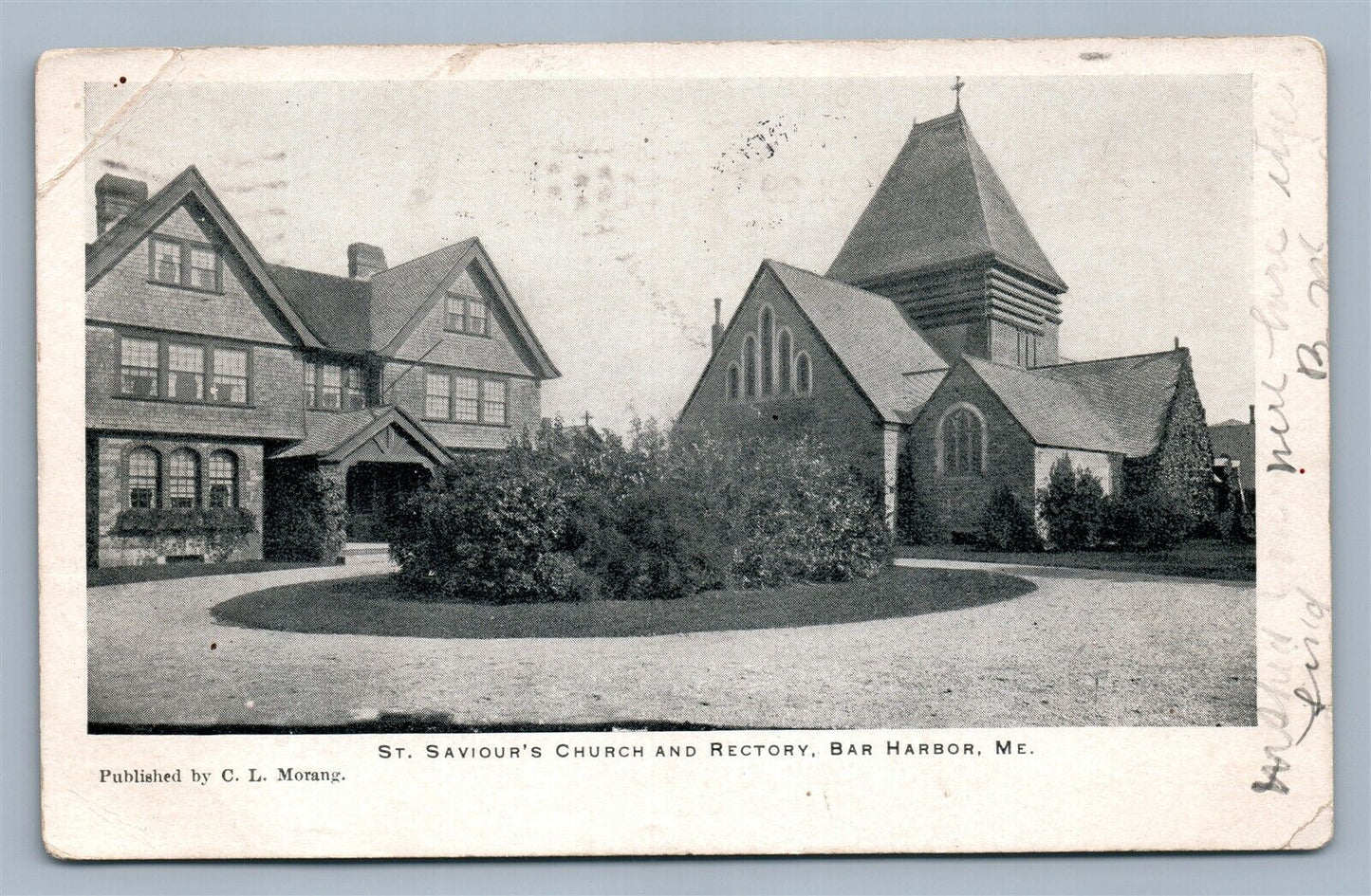 BAR HARBOR ME ST.SAVIOUR'S CHURCH ANTIQUE POSTCARD