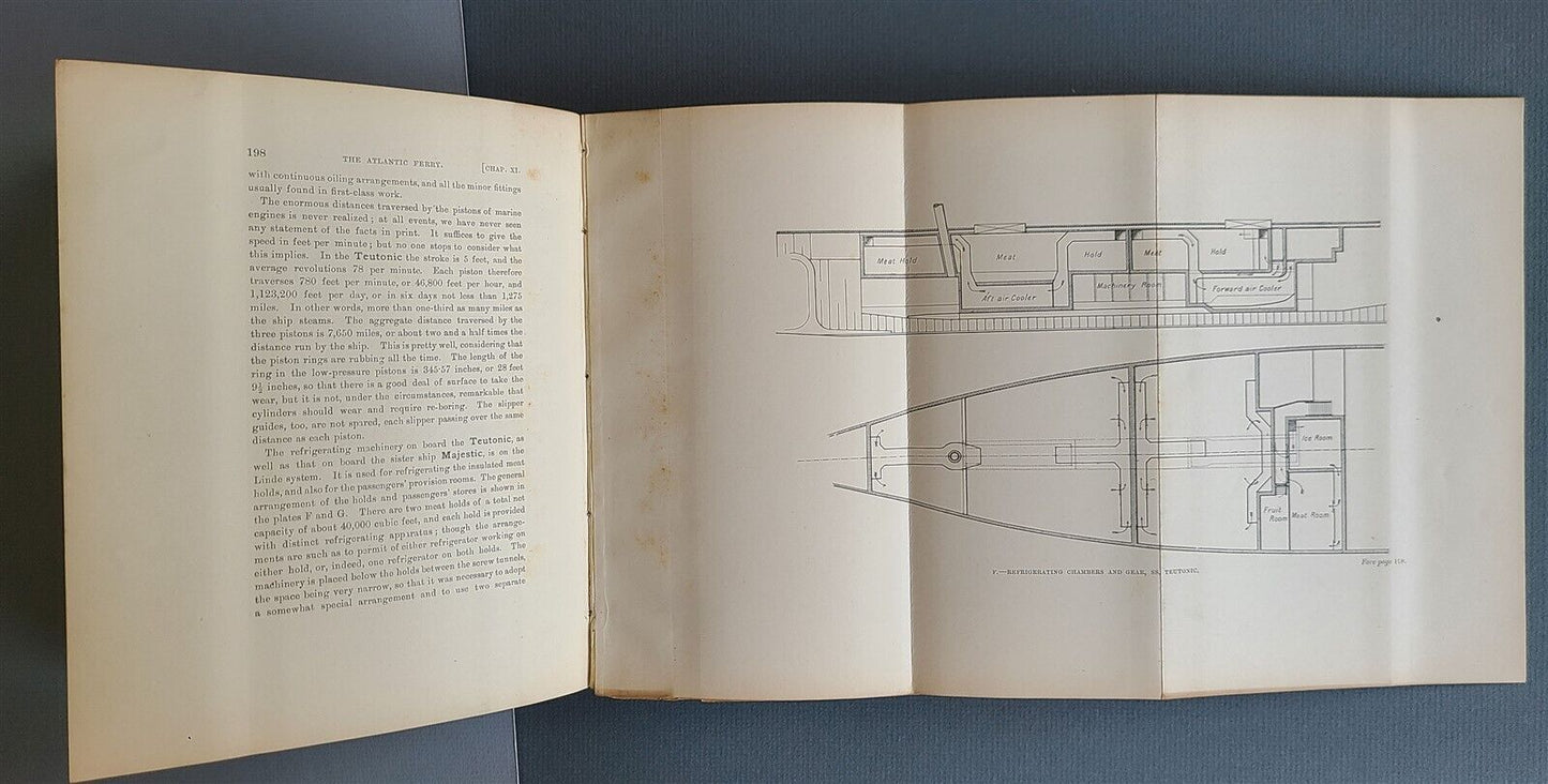 1892 THE ATLANTIC FERRY ITS SHIPS MEN & WORKING antique ILLUSTRATED Vellum bound