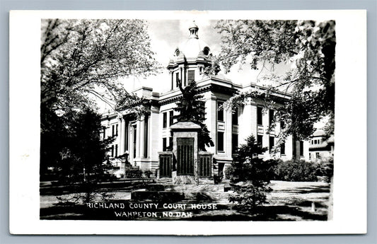 WAHPETON ND RICHLAND COUNTY COURT HOUSE VINTAGE REAL PHOTO POSTCARD RPPC