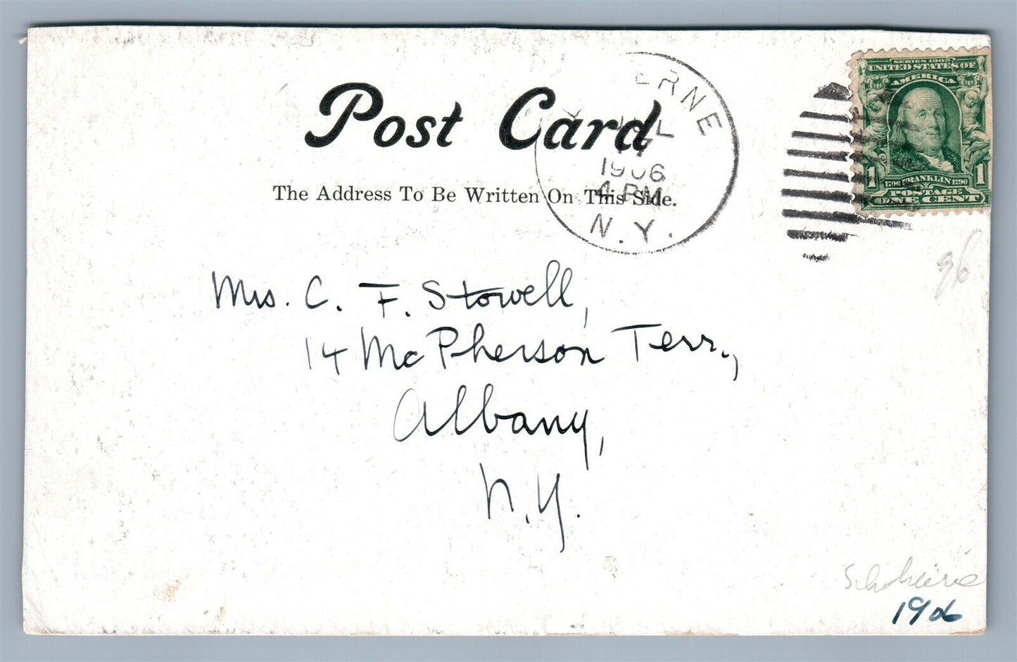 MIDDLEBURGH NY BIRDS EYE VIEW ANTIQUE POSTCARD