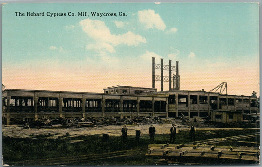 WAYCROSS GA HEBARD CYPRESS CO. MILL ANTIQUE POSTCARD