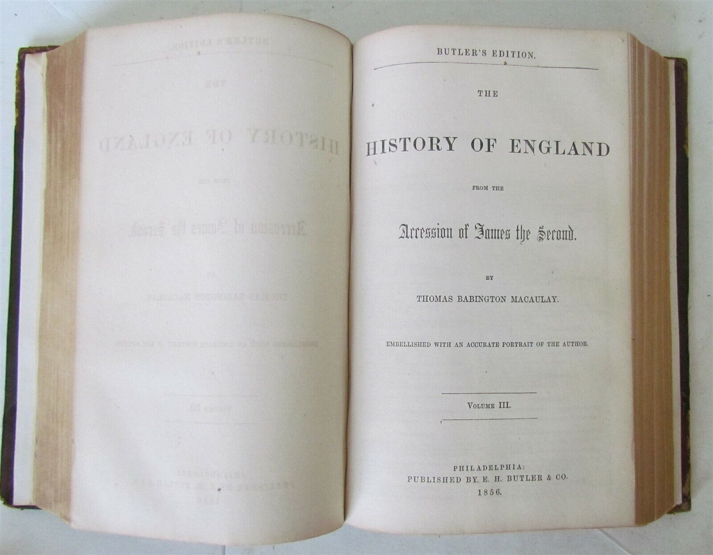 1856 HISTORY of ENGLAND by T.MACAULAY antique AMERICAN EDITION Philadelphia