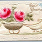 EASTER GREETINGS DEEPLY EMBOSSED ANTIQUE POSTCARD