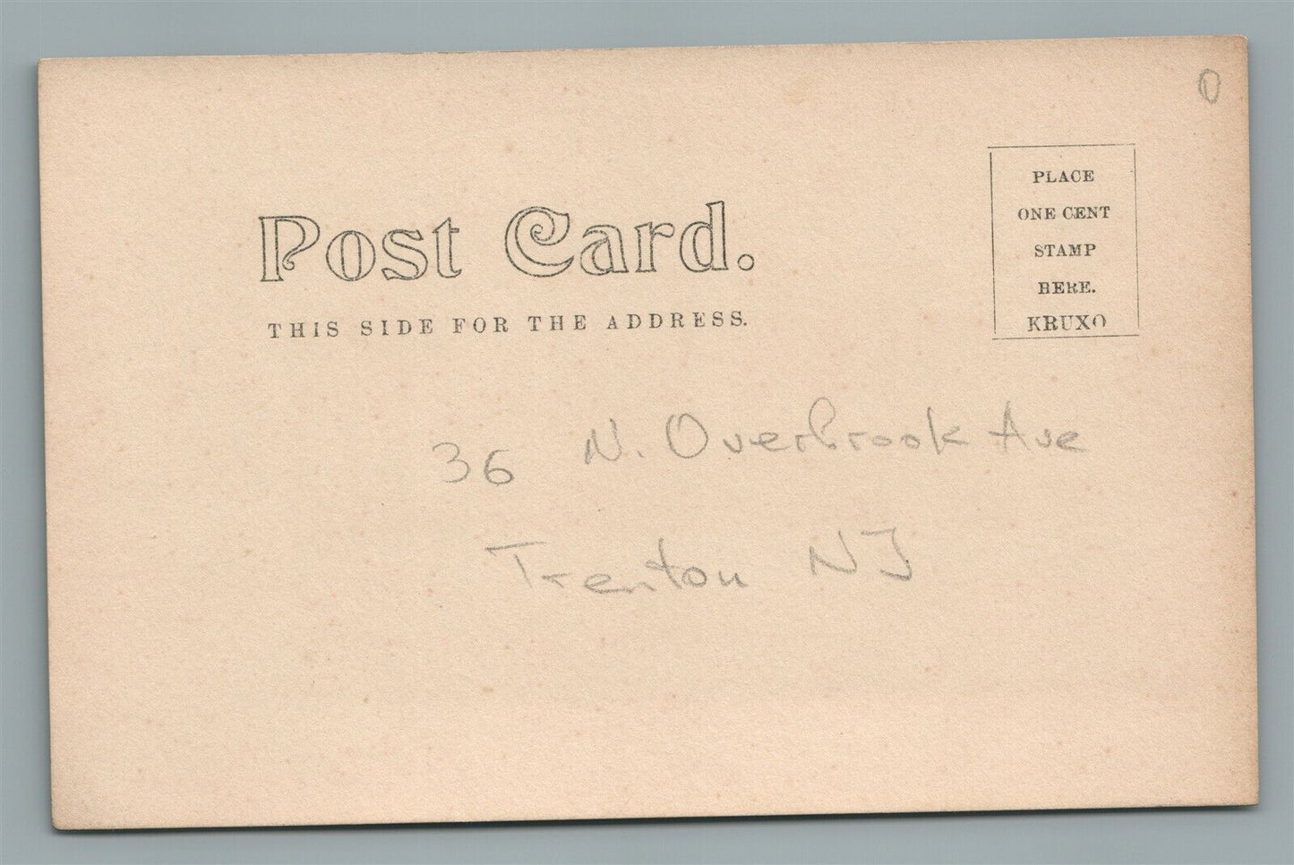 TRENTON NJ 36 NORTH OVERLOOK AVENUE ANTIQUE REAL PHOTO POSTCARD RPPC