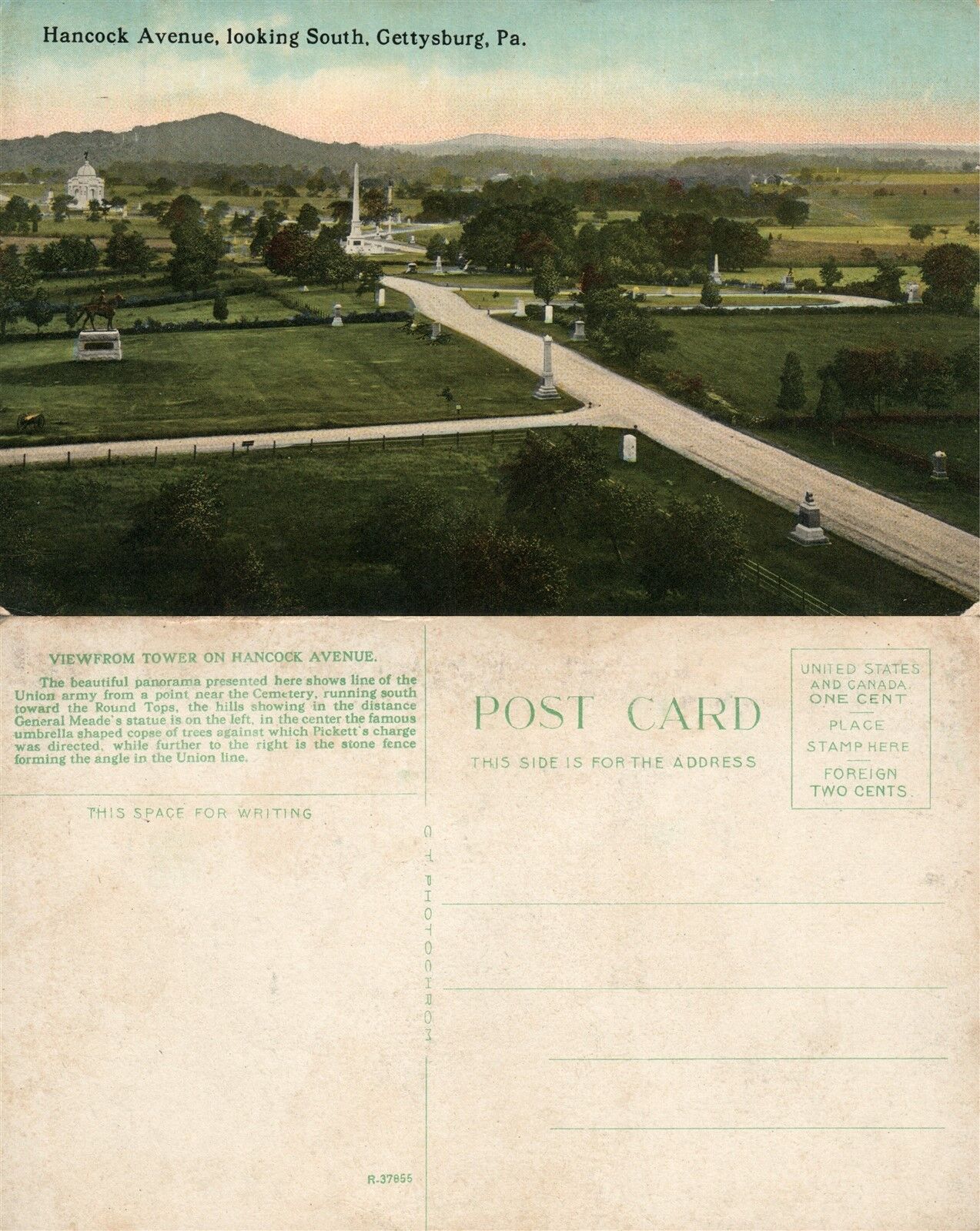 GETTYSBURG PA HANCOCK AVENUE ANTIQUE POSTCARD