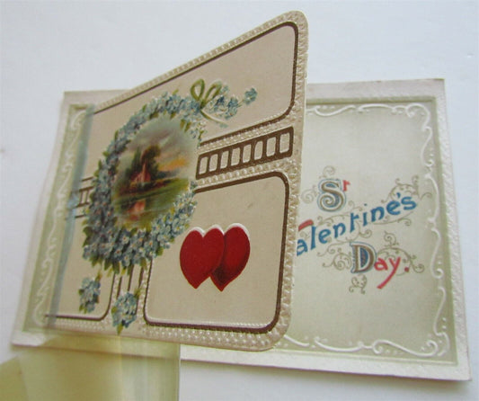 VALENTINE DAY ANTIQUE OPEN UP POSTCARD