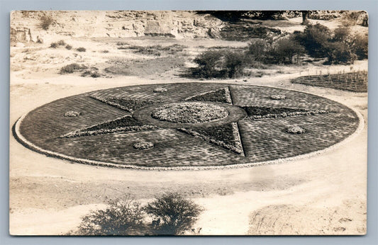 SAN ANTONIO TX BRACKENRIDGE PARK STAR DESIGN VINTAGE REAL PHOTO POSTCARD RPPC