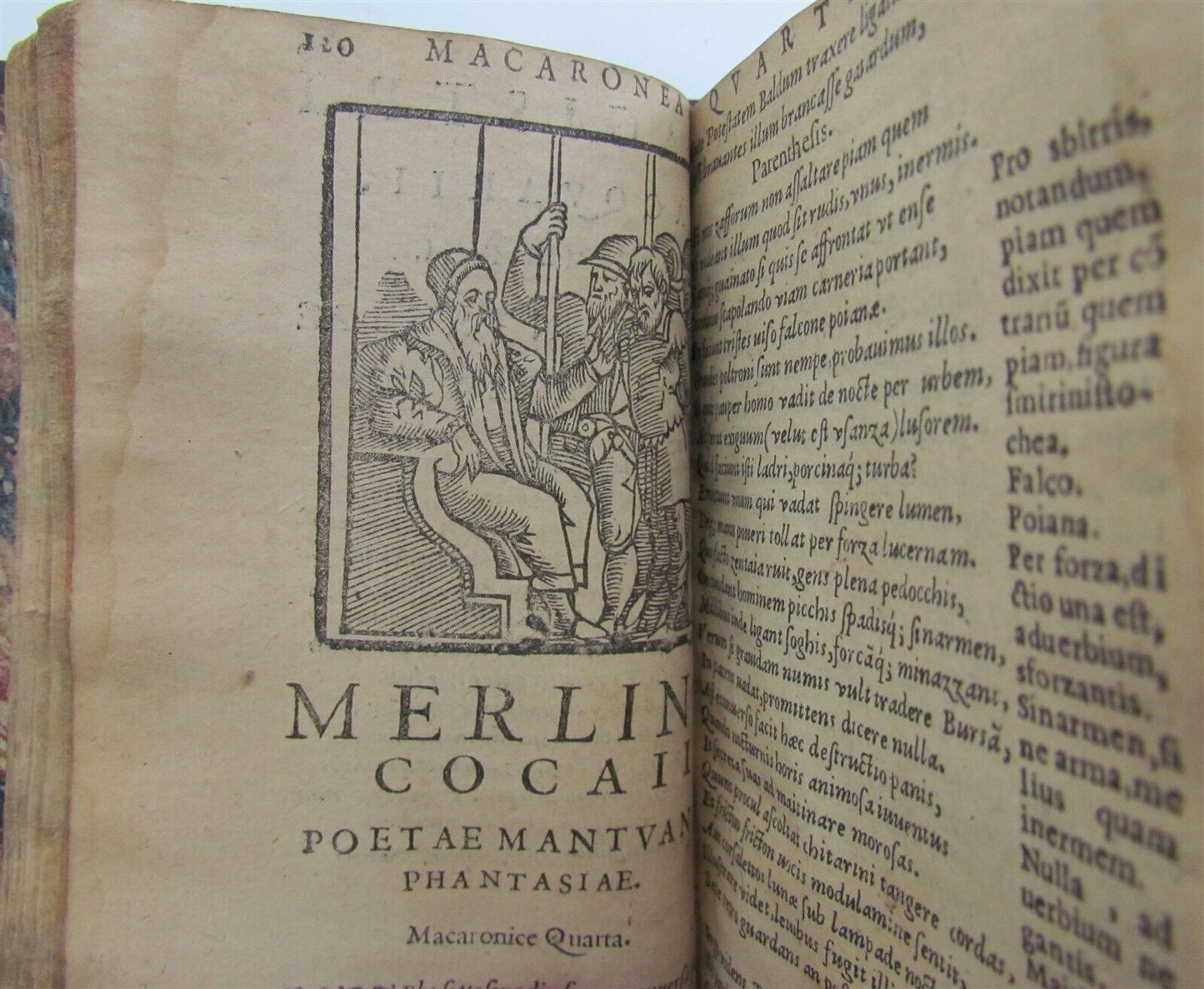 1581 ILLUSTRATED MACARONIC POETRY MERLINI COCAII antique 16th CENTURY RARE