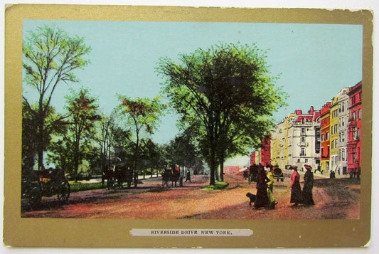 VINTAGE UNDIVIDED POSTCARD RIVERSIDE DRIVE NEW YORK