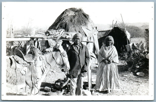 APACHE INDIANS VINTAGE REAL PHOTO POSTCARD RPPC