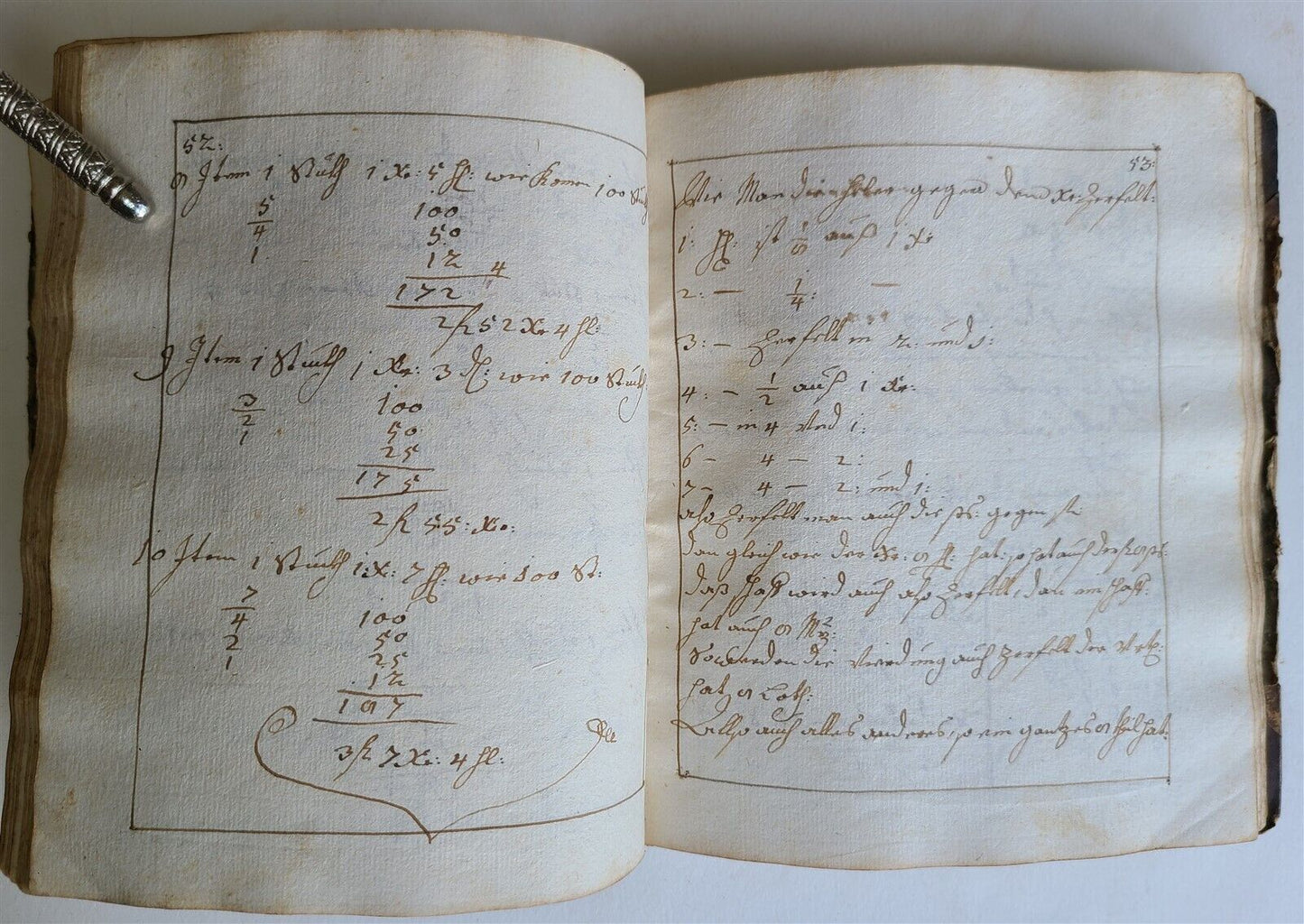 1765 MATHEMATICS GERMAN MANUSCRIPT CLAVIS ARITHMETICA antique HAND WRITTEN