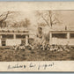 COUNTRY GIRL w/ CHICKS ANTIQUE REAL PHOTO POSTCARD RPPC