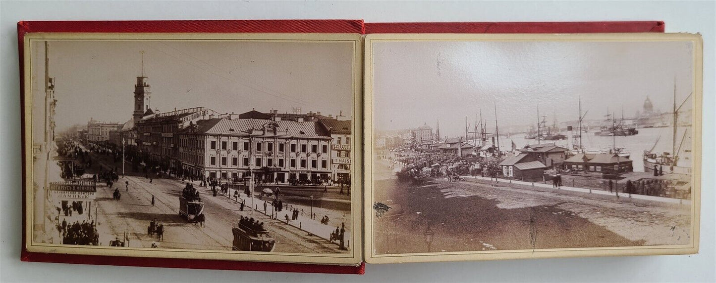 1880s RUSSIAN PHOTO BOOK antique SOUVENIR de ST. PETERSBOURG 24 CABINET PHOTOS