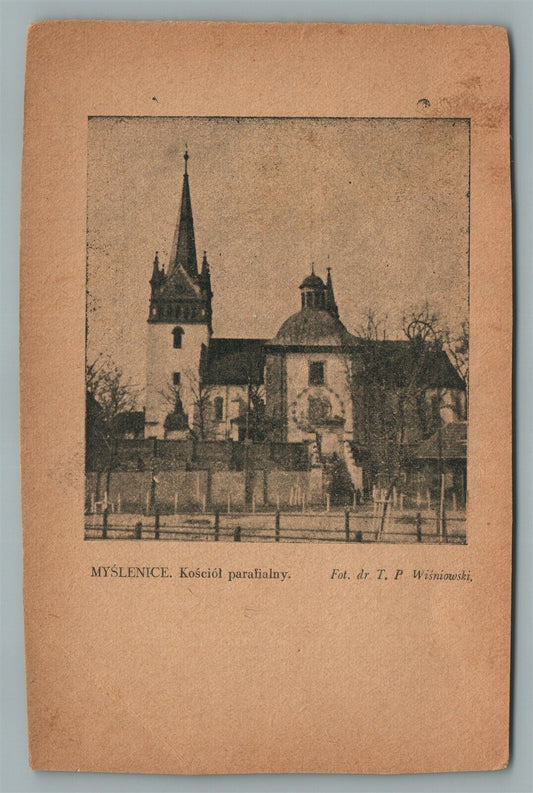 POLAND MYSLENICE KOSCIOL VINTAGE POSTCARD