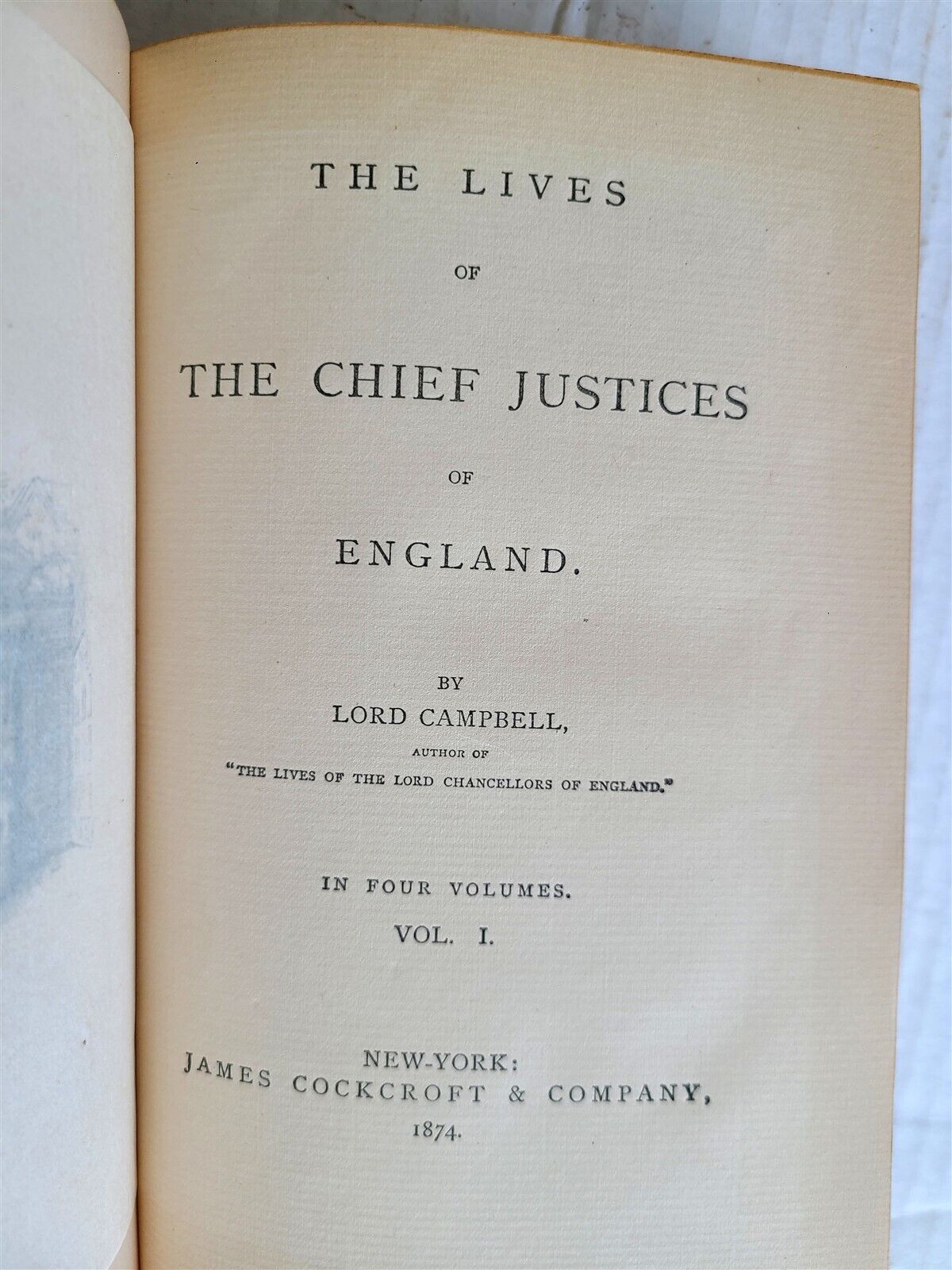 1874 LIVES OF THE CHIEF JUSTICES OF ENGLAND antique 6 VOLUMES