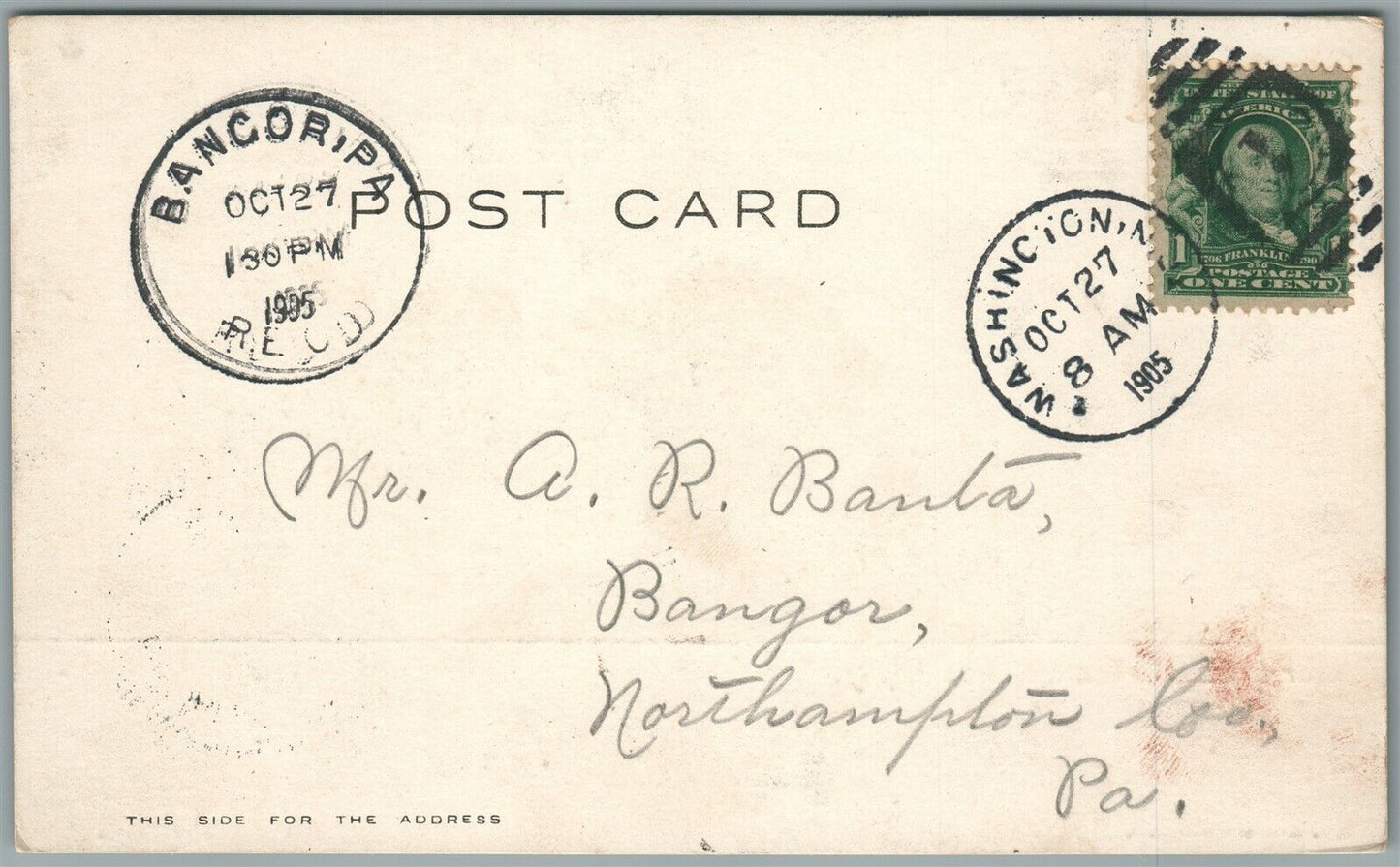 WASHINGTON NJ MORRIS CLUB ANTIQUE POSTCARD