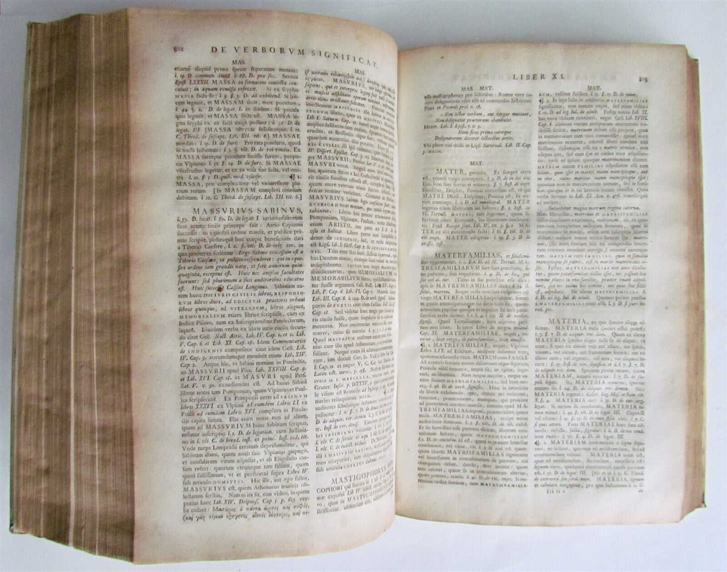 1743 LAW BOOK in Latin Juridical Dictionary antique FOLIO 9 x 14"