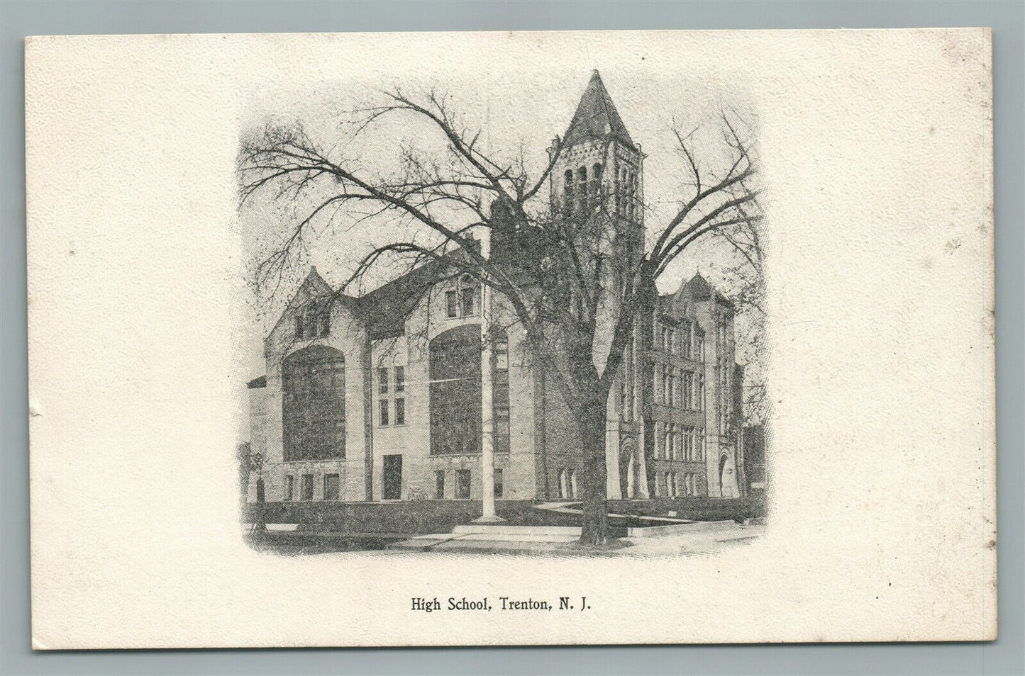 TRENTON NJ HIGH SCHOOL ANTIQUE POSTCARD