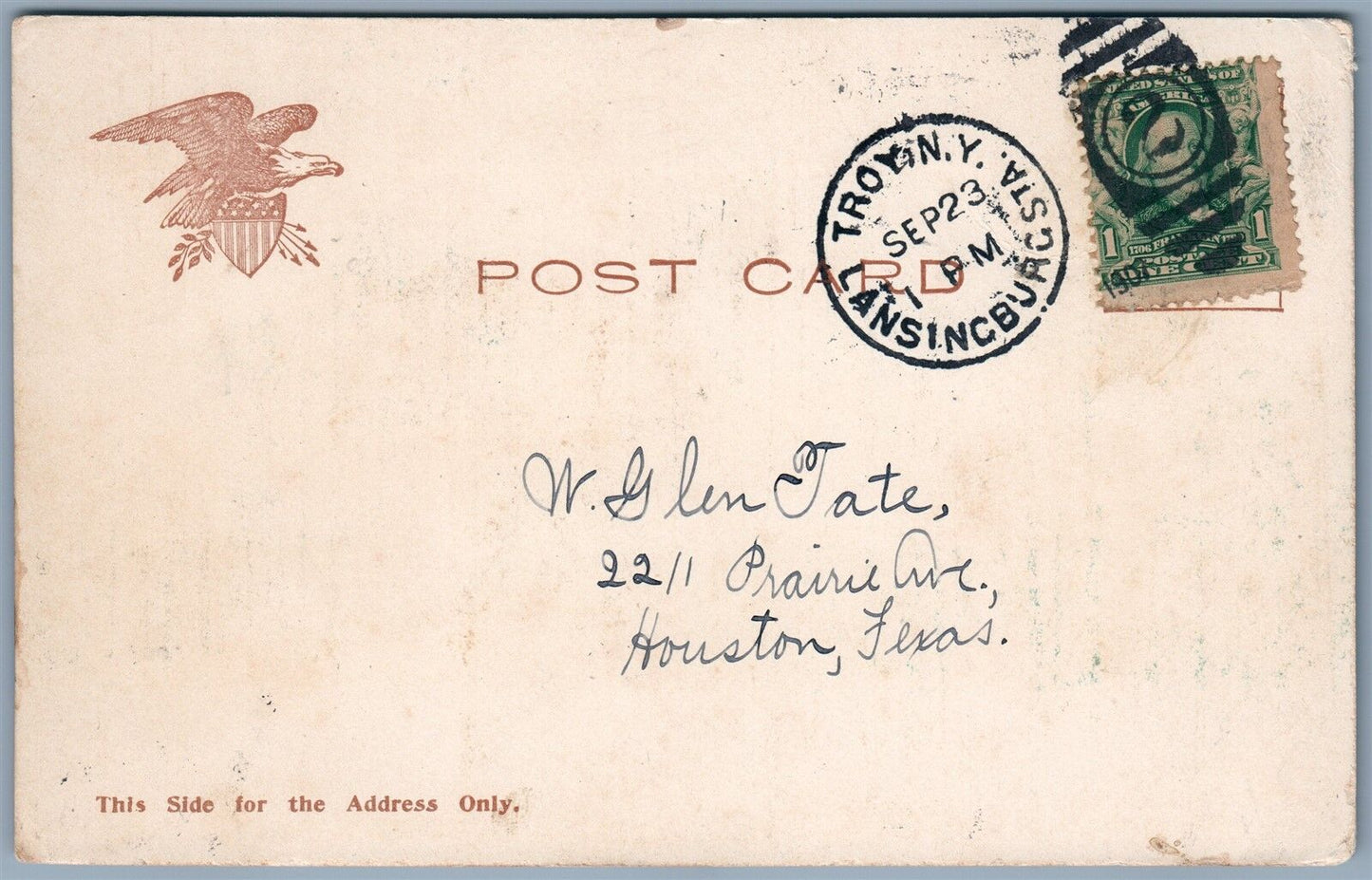 COHOES NY RAILROAD STATION UNDIVIDED ANTIQUE POSTCARD railway train depot