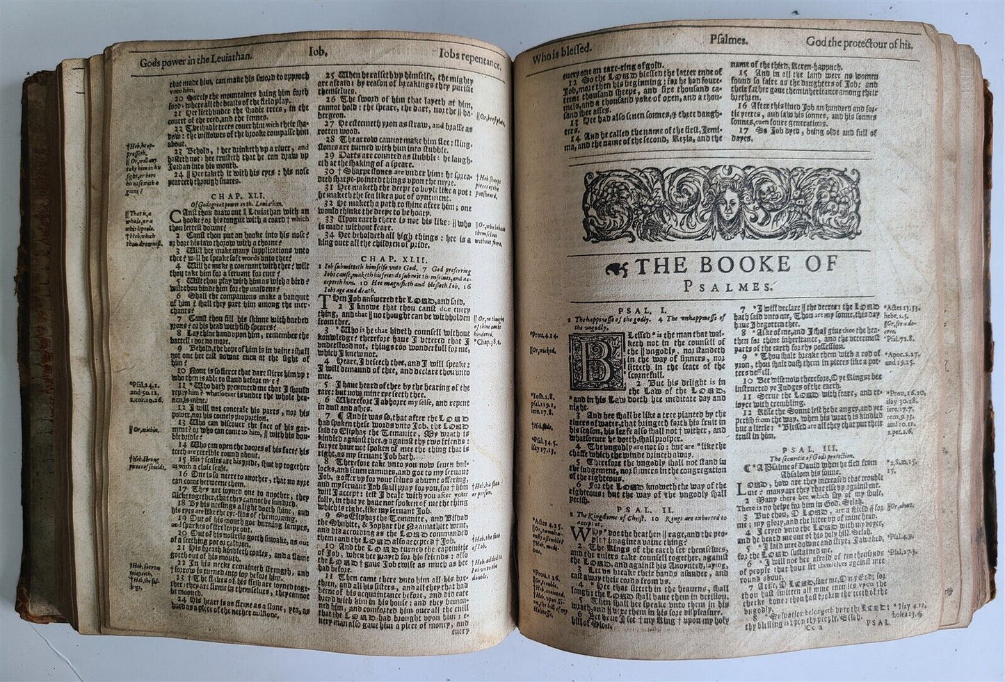 1619-1620 BIBLE in ENGLISH by B.Norton,J.Bill,Robert Barker antique ILLUSTRATED