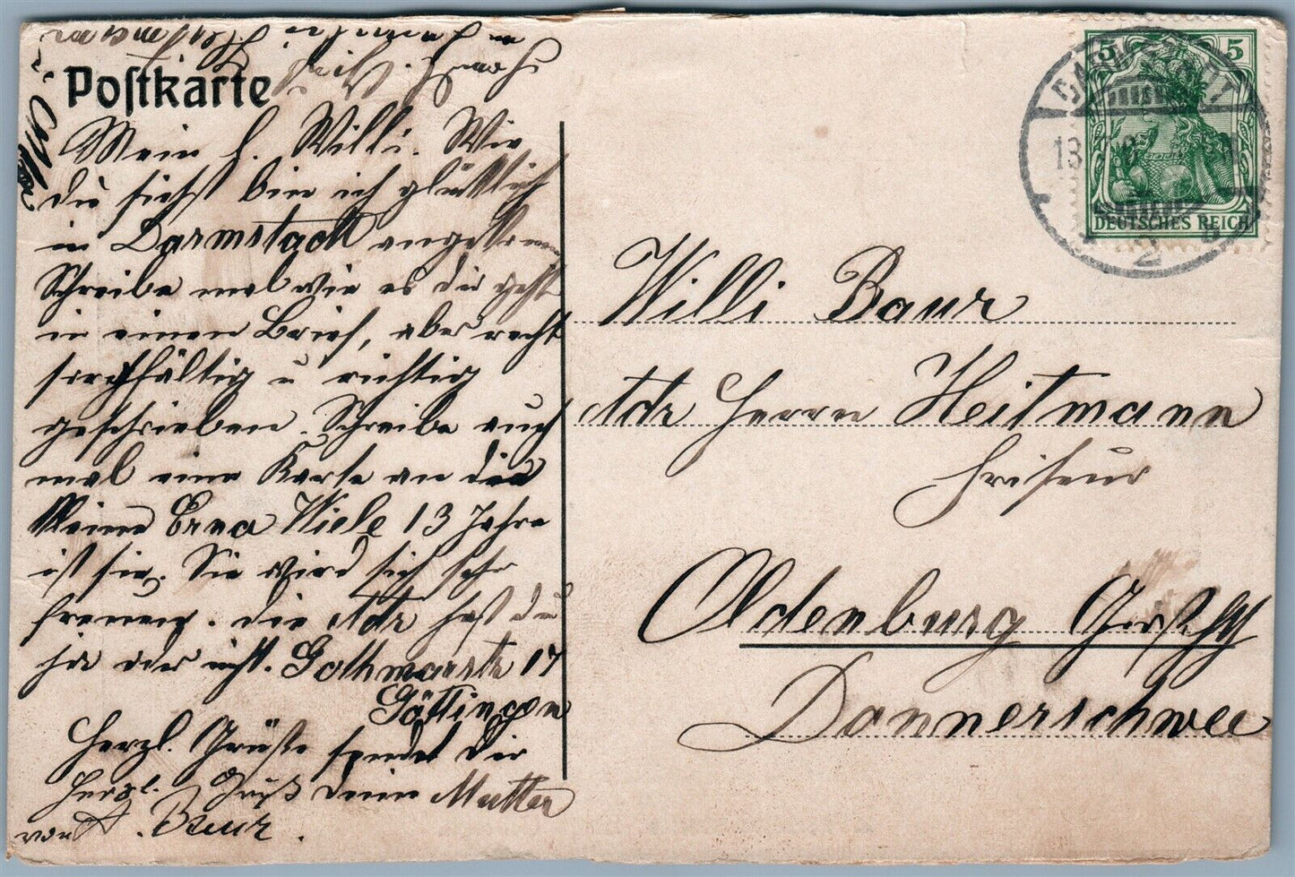 KUNSTLER-KOLONIE HAUS OLBRICH GERMAN ANTIQUE POSTCARD w/ STAMP