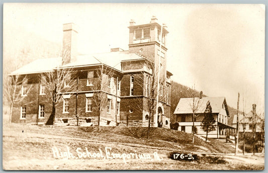 EMPORIUM PA HIGH SCHOOL ANTIQUE REAL PHOTO POSTCARD RPPC