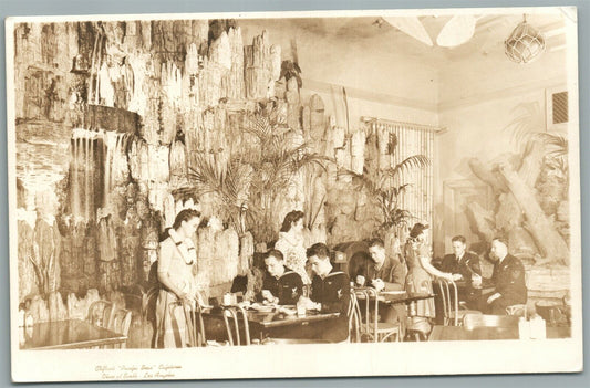 CLIFTON'S PACIFIC SEA CAFE CA AMERICAN SAILORS VINTAGE REAL PHOTO POSTCARD RPPC
