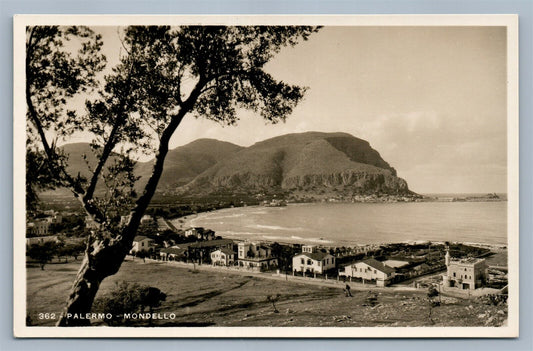 PALERMO MONDELLO ITALY VINTAGE REAL PHOTO POSTCARD RPPC