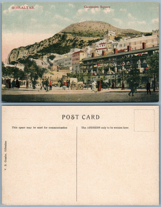 GIBRALTAR GASEMATES SQUARE ANTIQUE POSTCARD