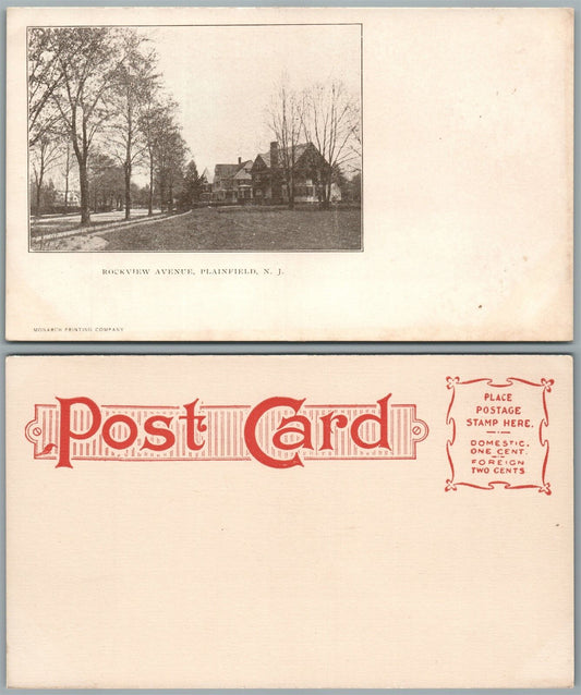 PLAINFIELD N.J. ROCKVIEW AVENUE UNDIVIDED ANTIQUE POSTCARD