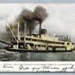 DUBUQUE JO LINE STEAMER SHIP between ST.LOUIS & ST.PAUL ANTIQUE POSTCARD