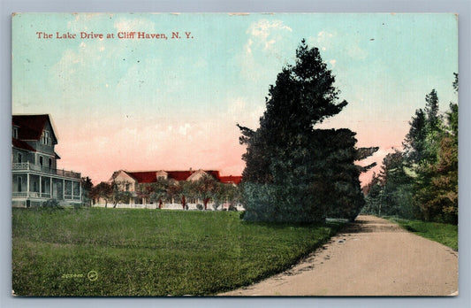 CLIFF HAVEN NY LAKE DRIVE ANTIQUE POSTCARD