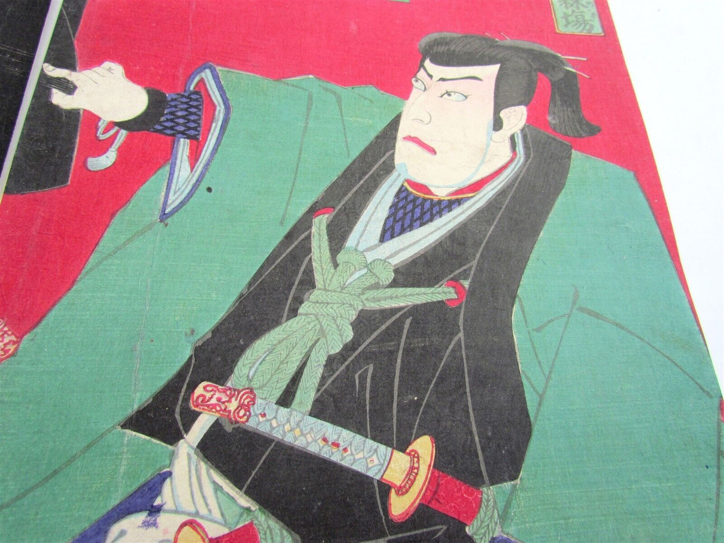 JAPANESE WOODBLOCK PRINT TRIPTYCH antique by UTAGAWA KUNISADA