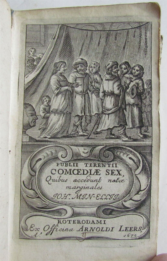 1670 PUBLII TERENTII COMOEDIAE SEX VELLUM BOUND antique