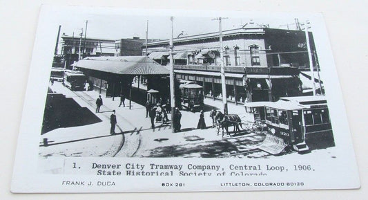 RPPC VINTAGE PHOTO POSTCARD DENVER TRAMWAY CENTRAL LOOP 1906 railroad railway