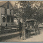 YOUNG MAN w/ HORSE WAGON ANTIQUE REAL PHOTO POSTCARD RPPC