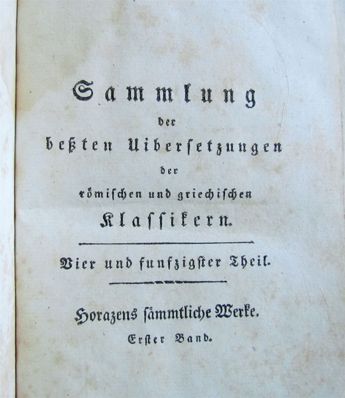 1801 HORACE WORKS in GERMAN antique