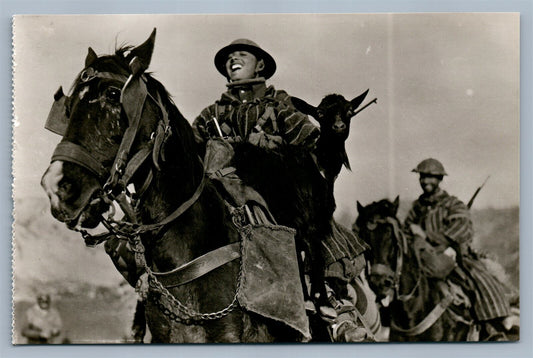 WWII CAVALRY VINTAGE REAL PHOTO POSTCARD RPPC