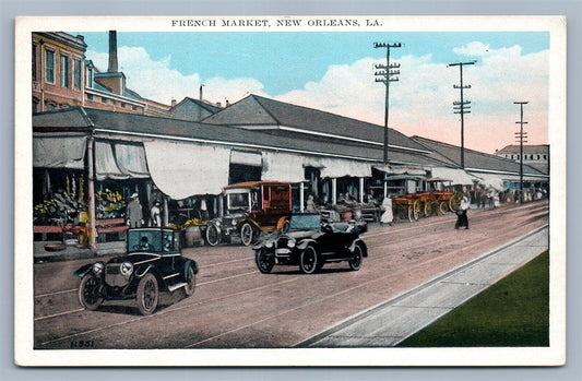 NEW ORLEANS LA FRENCH MARKET ANTIQUE POSTCARD