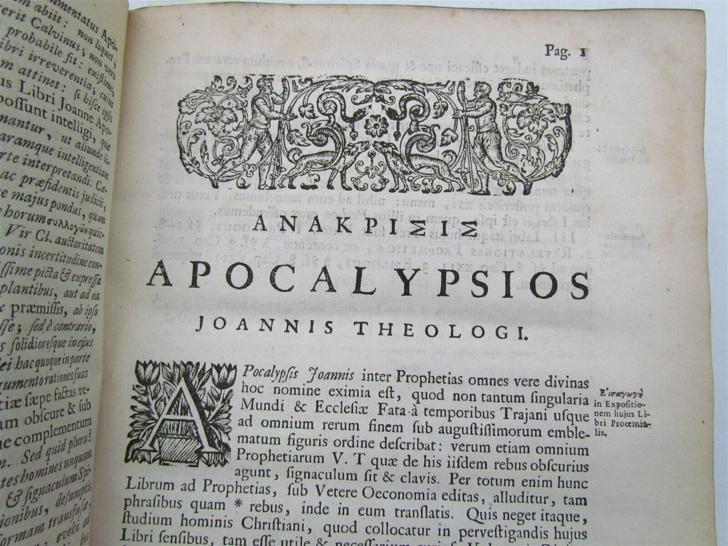 1719 Anakrisis Apocalypsios Joannis Apostoli VELLUM antique Apocalypse VITRINGA