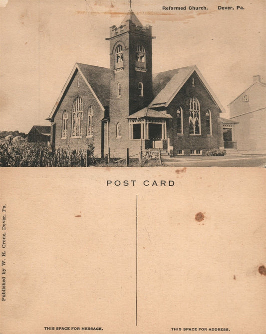DOVER PA REFORMED CHURCH ANTIQUE POSTCARD