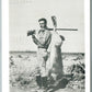 EXAGGERATED RABBIT 1952 VINTAGE POSTCARD HUNTER w/ RIFLE