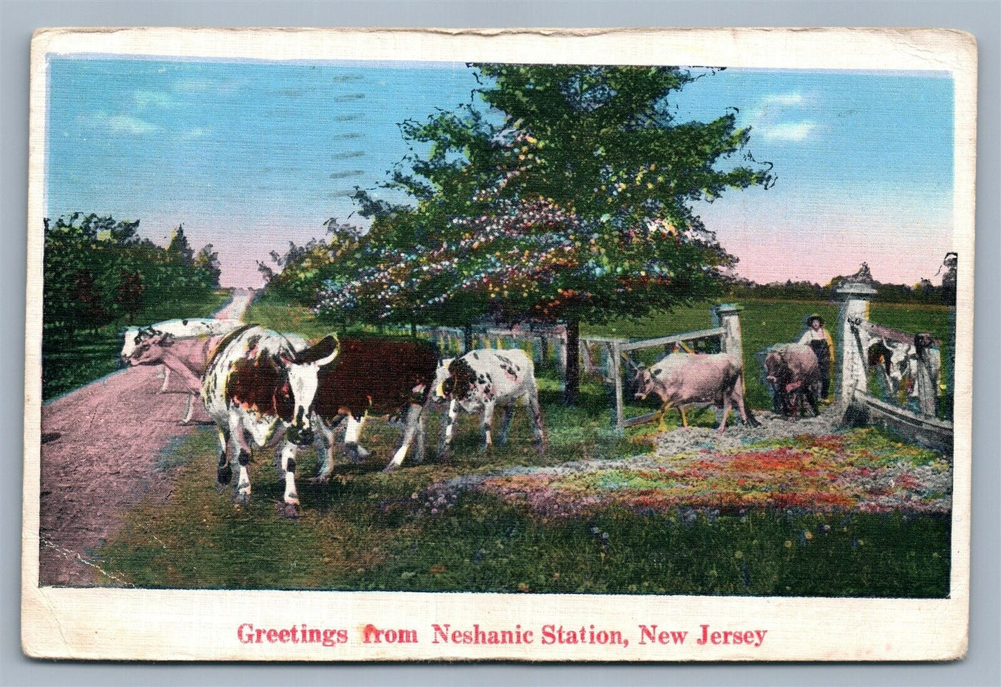 NESHANIC STATION NJ ANTIQUE POSTCARD
