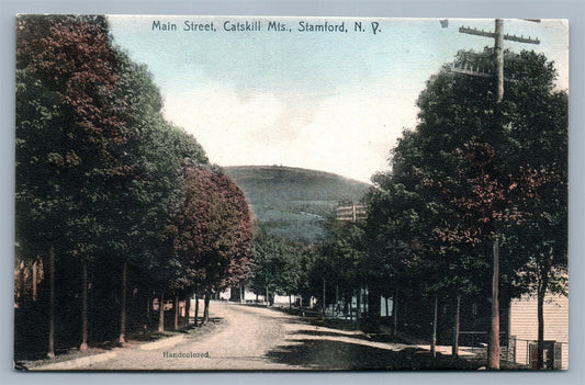 STAMFORD CATSKILL MTS NY MAIN STREET 1907 ANTIQUE POSTCARD