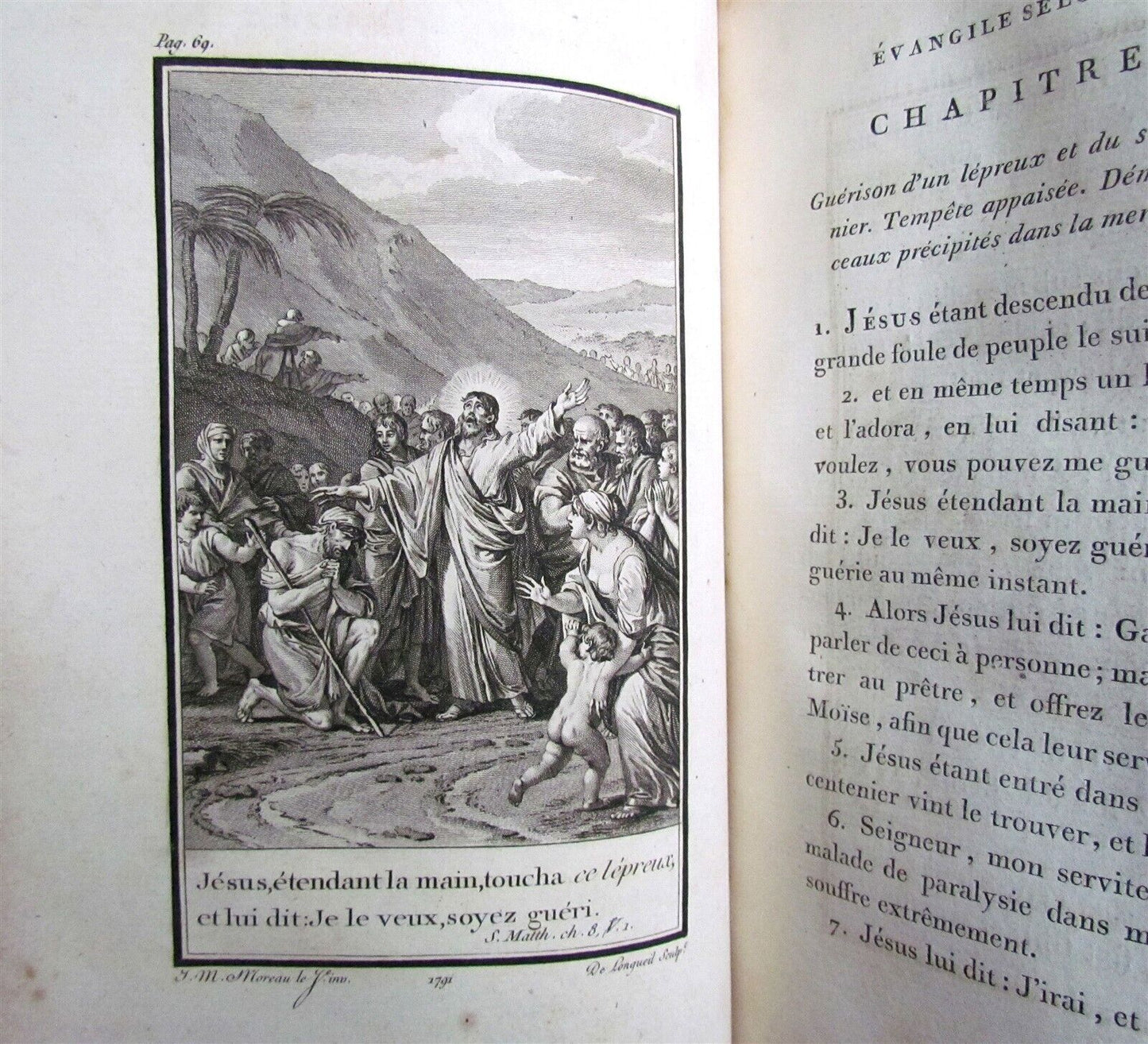 1793 BIBLE 3 VOLUMES ILLUSTRATED FRENCH NEW TESTAMENT antique