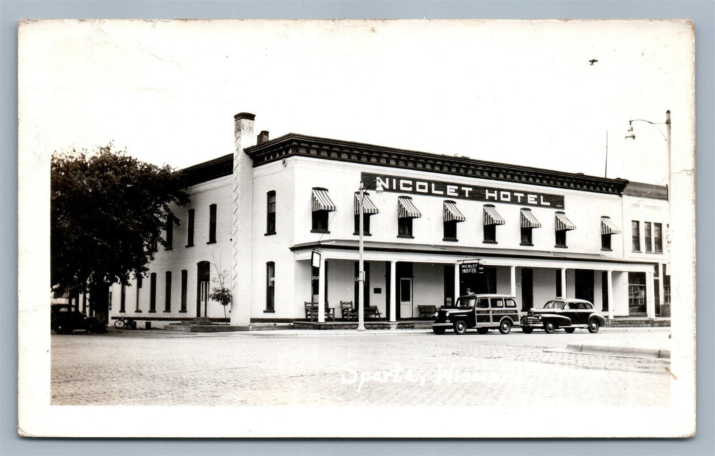 SPARTA WI NICOLET HOTEL VINTAGE REAL PHOTO POSTCARD RPPC