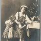 FAMILY w/ CHRISTMAS TREE ANTIQUE REAL PHOTO POSTCARD RPPC w/GREETING in POLISH