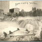 SIOUX FALLS S.D. FISHING EXAGGERATED 1910 ANTIQUE REAL PHOTO RPPC PHOTOMONTAGE