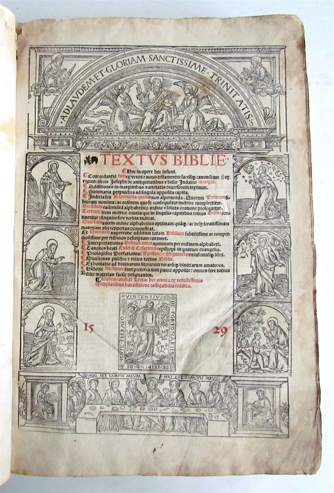 1529 BIBLE ILLUSTRATED LATIN TEXTUS BIBLIE antique FOLIO RARE 16th CENTURY