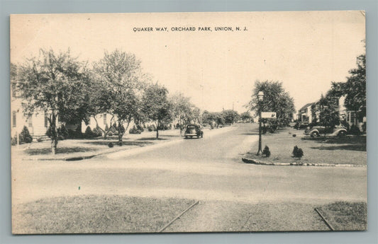 UNION NJ QUAKER WAY ORCHARD PARK VINTAGE POSTCARD